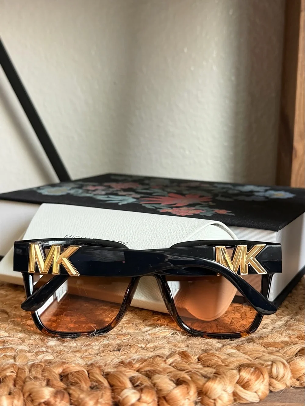 Michael Kors Black Tortoiseshell Sunglasses with Brown Gradient Lenses